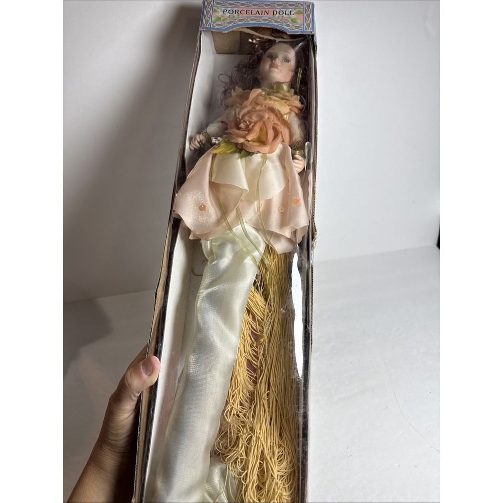 Cathay Collection porcelain doll 26 inch‎ tall on stand